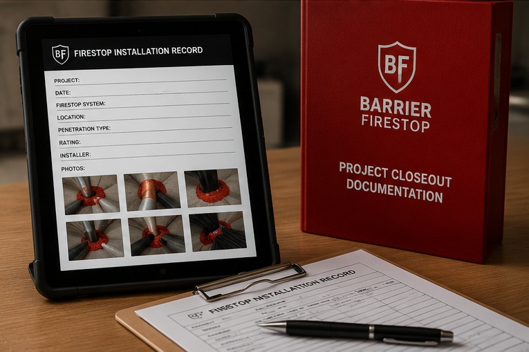 Representative firestop project documentation and closeout work